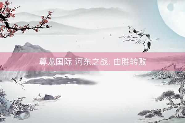 尊龙国际 河东之战: 由胜转败