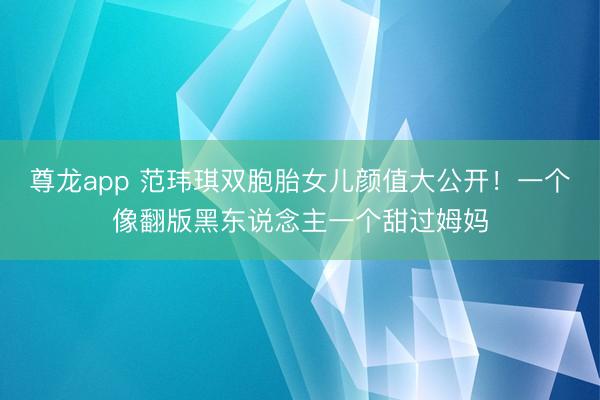 尊龙app 范玮琪双胞胎女儿颜值大公开！一个像翻版黑东说念主一个甜过姆妈