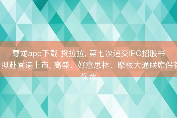 尊龙app下载 货拉拉, 第七次递交IPO招股书, 拟赴香港上市, 高盛、好意思林、摩根大通联席保荐